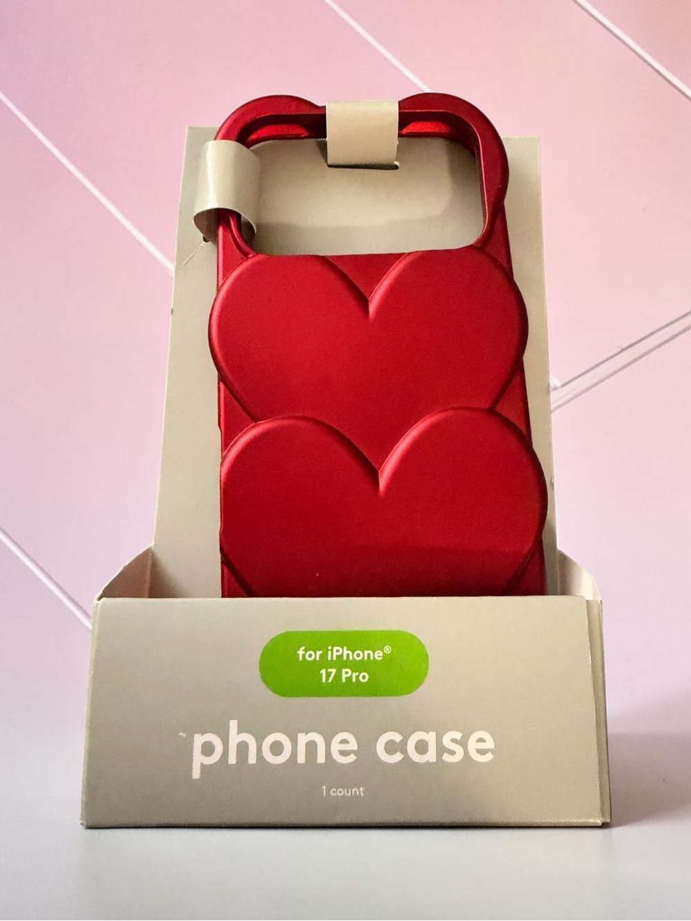 Red Heart Pattern Phone Case for iPhone 17 Pro